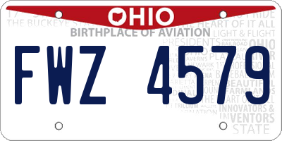 OH license plate FWZ4579