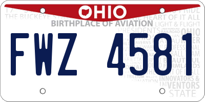 OH license plate FWZ4581