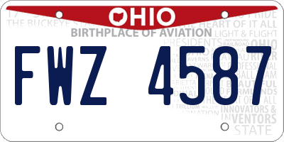 OH license plate FWZ4587