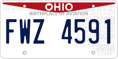 OH license plate FWZ4591