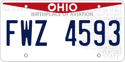 OH license plate FWZ4593