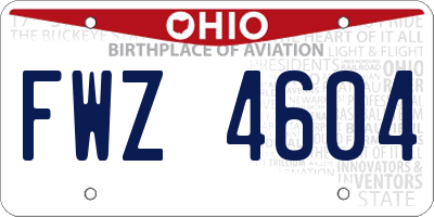 OH license plate FWZ4604