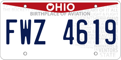 OH license plate FWZ4619