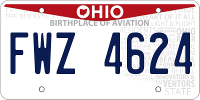 OH license plate FWZ4624