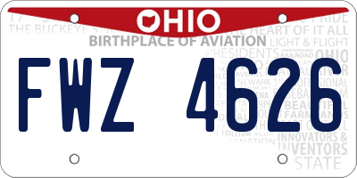 OH license plate FWZ4626