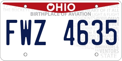 OH license plate FWZ4635