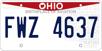 OH license plate FWZ4637