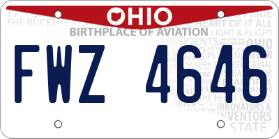 OH license plate FWZ4646