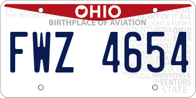 OH license plate FWZ4654