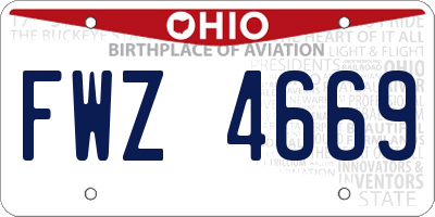 OH license plate FWZ4669