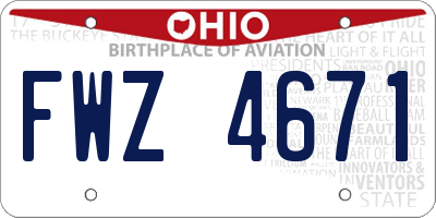 OH license plate FWZ4671
