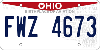 OH license plate FWZ4673