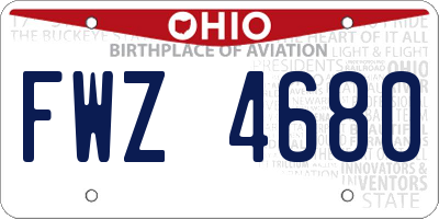 OH license plate FWZ4680