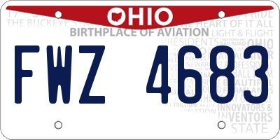 OH license plate FWZ4683