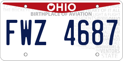 OH license plate FWZ4687