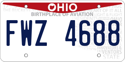 OH license plate FWZ4688