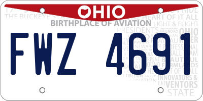 OH license plate FWZ4691