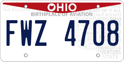 OH license plate FWZ4708