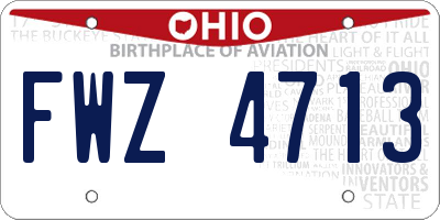 OH license plate FWZ4713