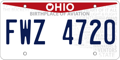 OH license plate FWZ4720