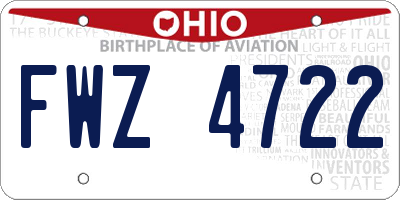 OH license plate FWZ4722