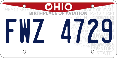OH license plate FWZ4729