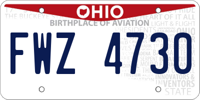 OH license plate FWZ4730