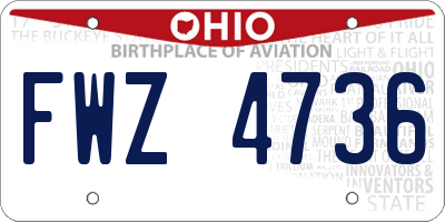 OH license plate FWZ4736