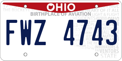 OH license plate FWZ4743