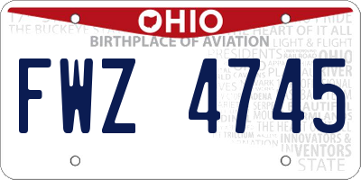 OH license plate FWZ4745