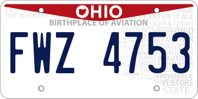 OH license plate FWZ4753
