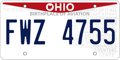 OH license plate FWZ4755