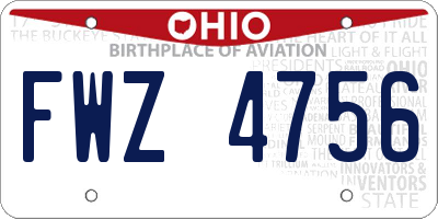 OH license plate FWZ4756