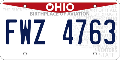 OH license plate FWZ4763