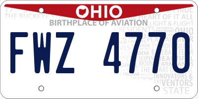 OH license plate FWZ4770