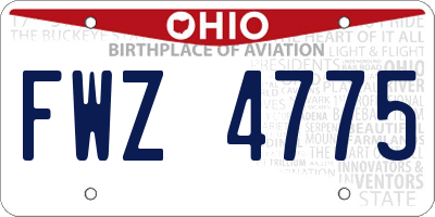 OH license plate FWZ4775