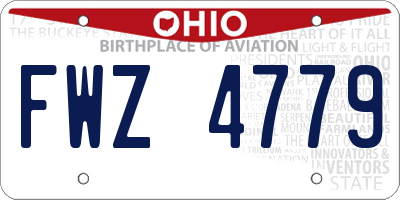 OH license plate FWZ4779