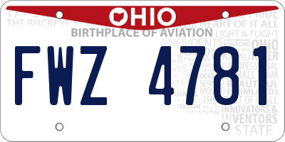 OH license plate FWZ4781