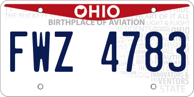 OH license plate FWZ4783