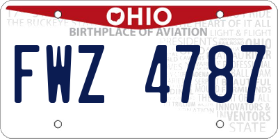 OH license plate FWZ4787
