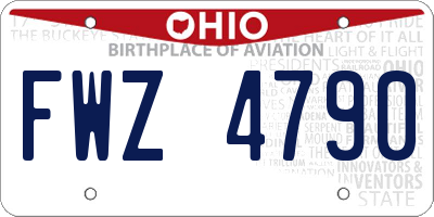 OH license plate FWZ4790