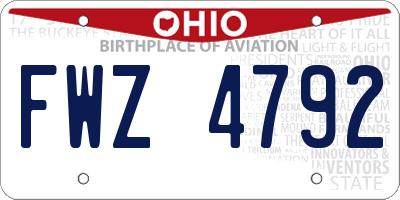 OH license plate FWZ4792