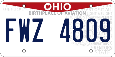 OH license plate FWZ4809