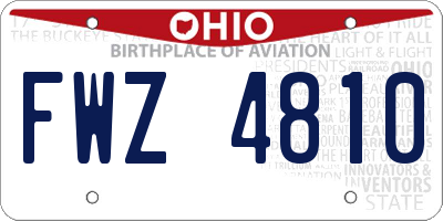 OH license plate FWZ4810