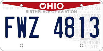 OH license plate FWZ4813