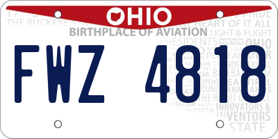 OH license plate FWZ4818