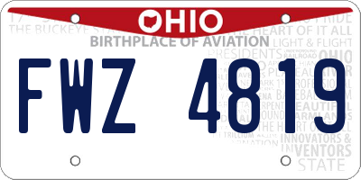 OH license plate FWZ4819
