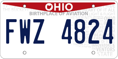 OH license plate FWZ4824