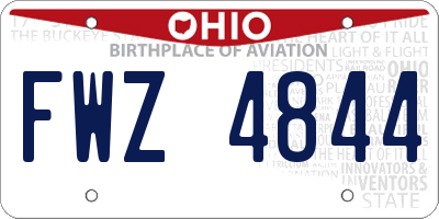 OH license plate FWZ4844