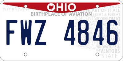 OH license plate FWZ4846